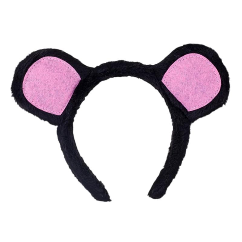Halloween Mouse Cosplay Costume Set Mouse Ear Headband Tail Bowtie and Nose Animal Dress Up Costume for Kid Cosplay