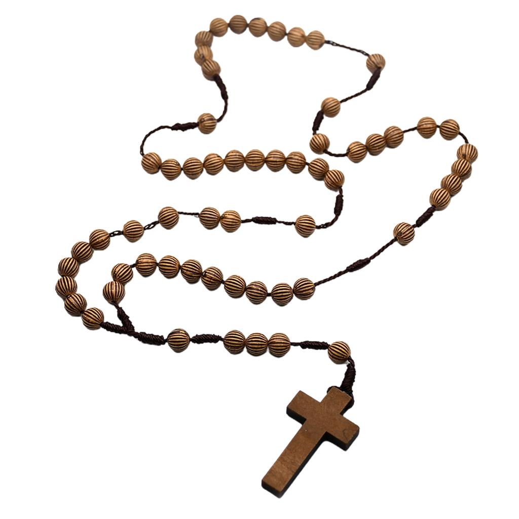 Catholic Rosary Bead with Cross Wood Beads Christening Favor for Confirmation