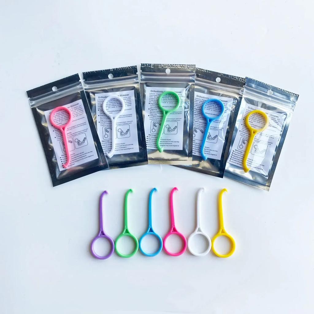 100 Pcs Dental Orthodontic Invisible Braces Remover Plastic Hook Disposable Orthodontic Aligner Remove Hook