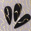 Nail Art Stickers 3D Golden Metallic Nail Art Decals Sliders For Nails Paper Abstract Geometric Lines