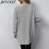 BITCED Autumn/Winter Women's Knitwear Solid-Colour Pocket Cardigan Sweater