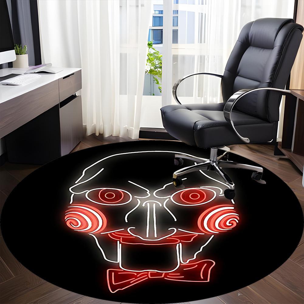 1 Stück Puzzle-Maske Büro Runder Teppich, Unter Bürostühlen Schlafzimmer Wohnzimmer Heimdekoration, Raumdeko, In Verschiedenen Größen Erhältlich