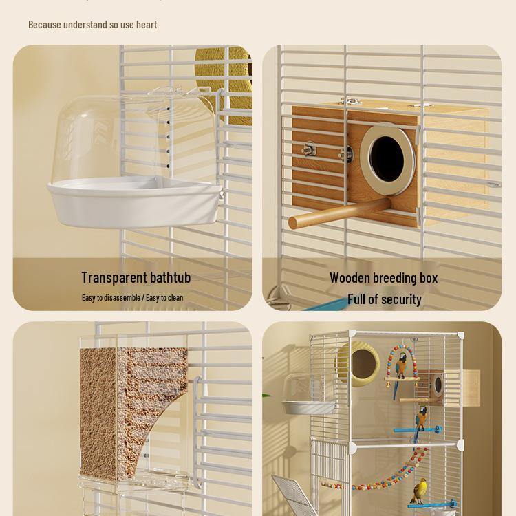 Luxury Large Bird Cage for Cockatiels, Budgerigars, Parrots with Breeding Box