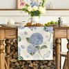 Floral Table Runner Spring Summer Linen Watercolor Flowers Plants Table Runner Machine Washable Table Protector for Home Farmhouse Dinner Party