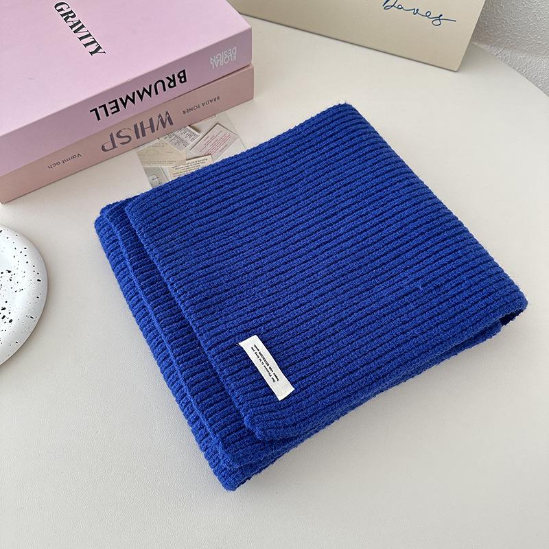 Autumn and Winter New Solid Color Knitted Wool Scarf Student Versatile Warm Scarf