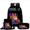 Among Us Backpack Set 3-in-1 Space Crewmate Bookbag Gamer Anime School Bag for Kids Teens Adults Gift