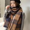 Sciarpa scozzese alla moda da donna autunno e inverno dolce sciarpa scozzese in finto cashmere addensata sciarpa invernale da donna