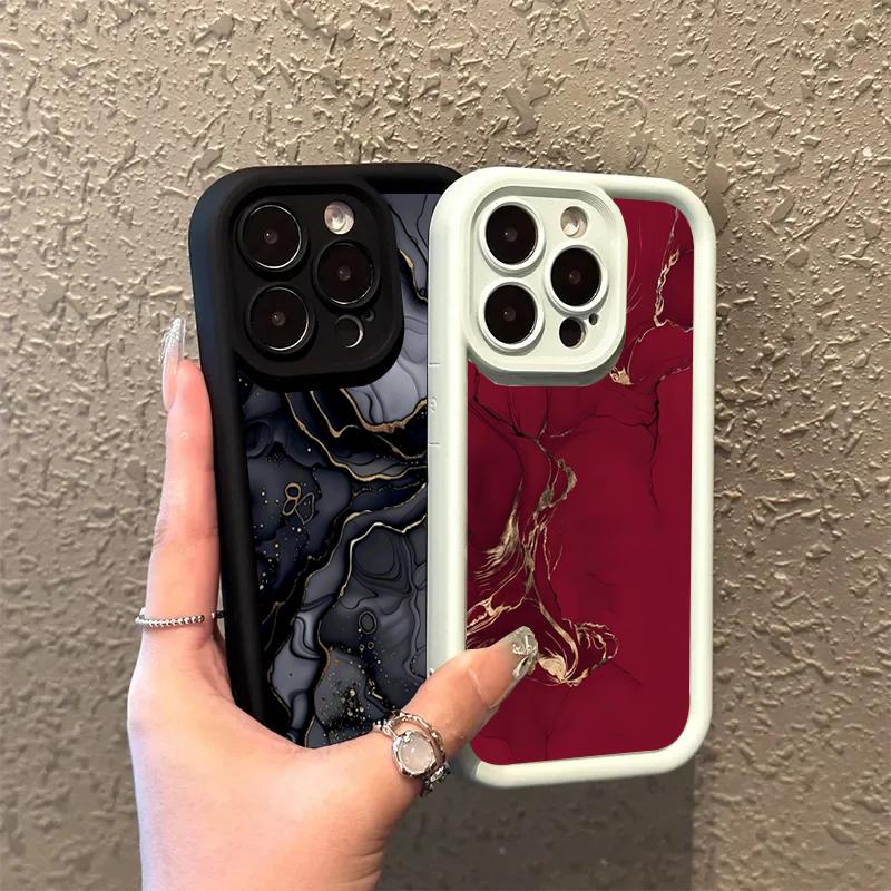 Wine Red Design Texture Marble Soft Case For Samsung Galaxy A06 A26 A34 A36 A33 A25 A16 S25 Ultra S24 FE S23 S22 S21 Plus Cover