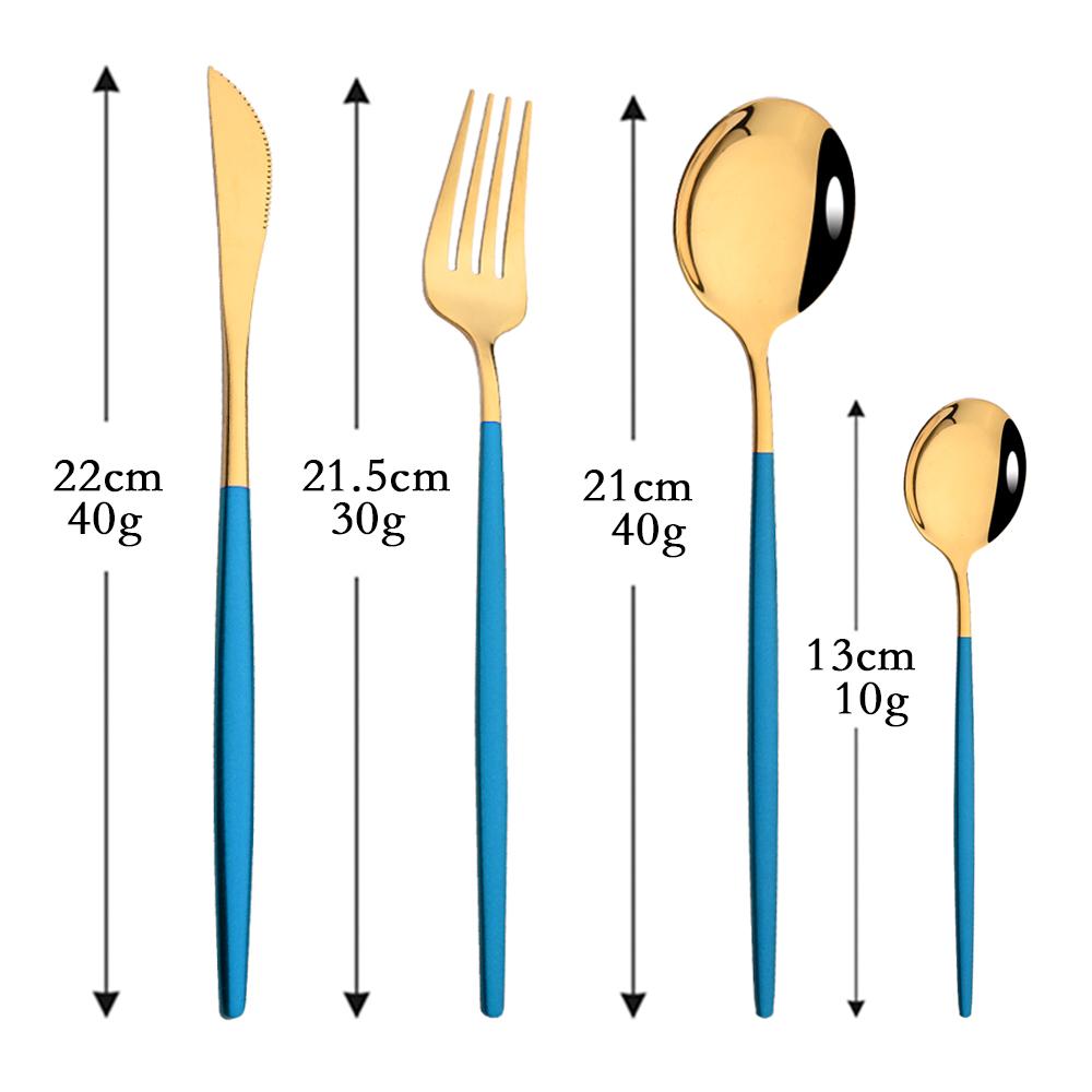 Mirror Rose Gold Flatware Cutlery Set Sainless Steel Home Dinnerware Party Fork Spoon Dessert Knife Kitchen Dinner Tableware Set