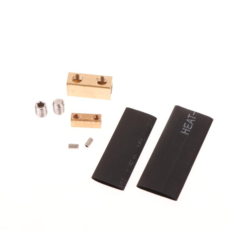 5Pcs Brass Terminal Block With Heat Shrink Tubing High Current Waterproof Quick Terminal Block Pressure Free Fast Connector