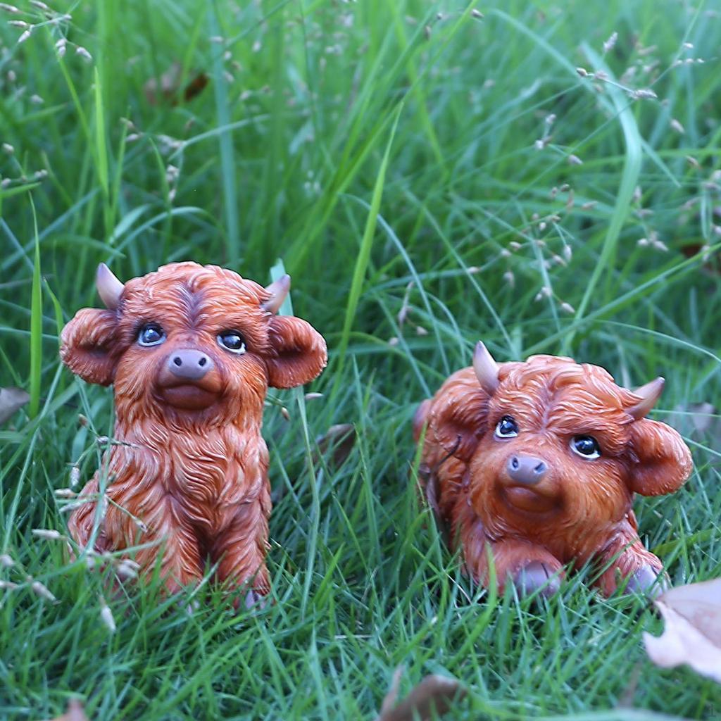 2 Pieces Figurines Decorative Statues Collection Cute Creative Tabletop Ornaments for Cabinet