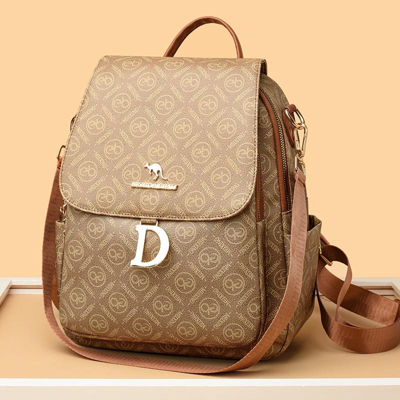 Retro Print Backpack Women's Multi-Functional Travel Small Backpack Commuter Backpack