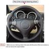 Black PU Faux Leather Car Steering Wheel Cover for Mercedes Benz SLK-Class W170 W171 SLK 200 280 350 2004-2008 C230 Kompressor