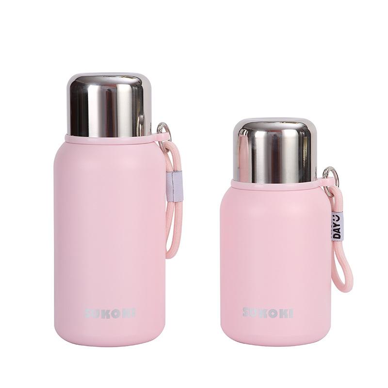 Nový nerezový kompaktní termoizolační hrnec Dvojité použití Vysoký vzhled Dámský pohár na vodu Venkovní přenosný termohrnek