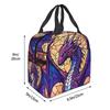 Glass Purple Dragon Pattern Insulated Lunch Bag for Women Office Cooler Thermal Food Box Tote Leakproof Lunch Boxes Container