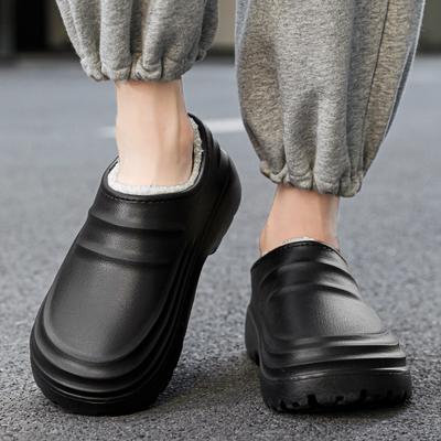 Winter Herren Hausschuhe Plus Samt Warm Wasserdicht Leichte Küche Koch Schuhe Verschleißfeste Arbeit Hausschuhe Home Mans Weiche Sohle
