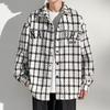 Men's Long-sleeved Shirt Autumn New Hong Kong Wind Jacket Casual Shirt Lapel Plaid Shirt Fashion Loose Coat