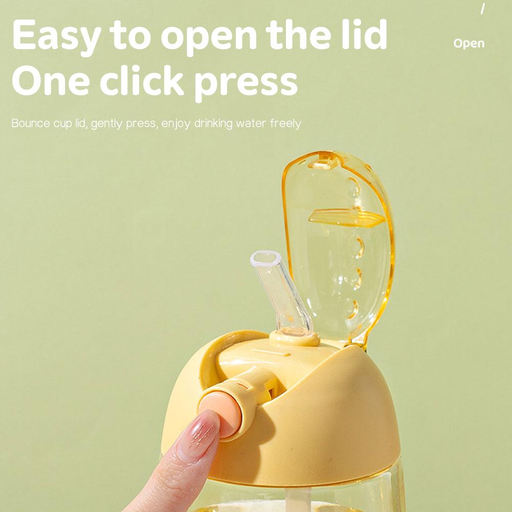 500ml Portable Cartoon Dinosaur Drinking Mug (with Straw and Lid) Space Mug Handy Mug Drop-proof Outdoor Children's Water Bottle