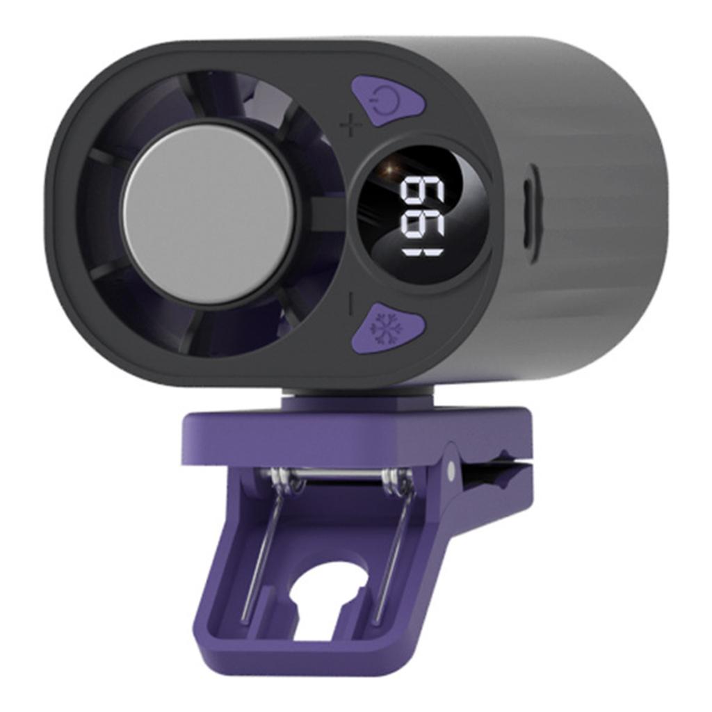 Car Clip Cool Fan with LED Display & 199 Speeds Clip Personal Fans Type-C Rechargeable for Office Camping Travel Outdoor