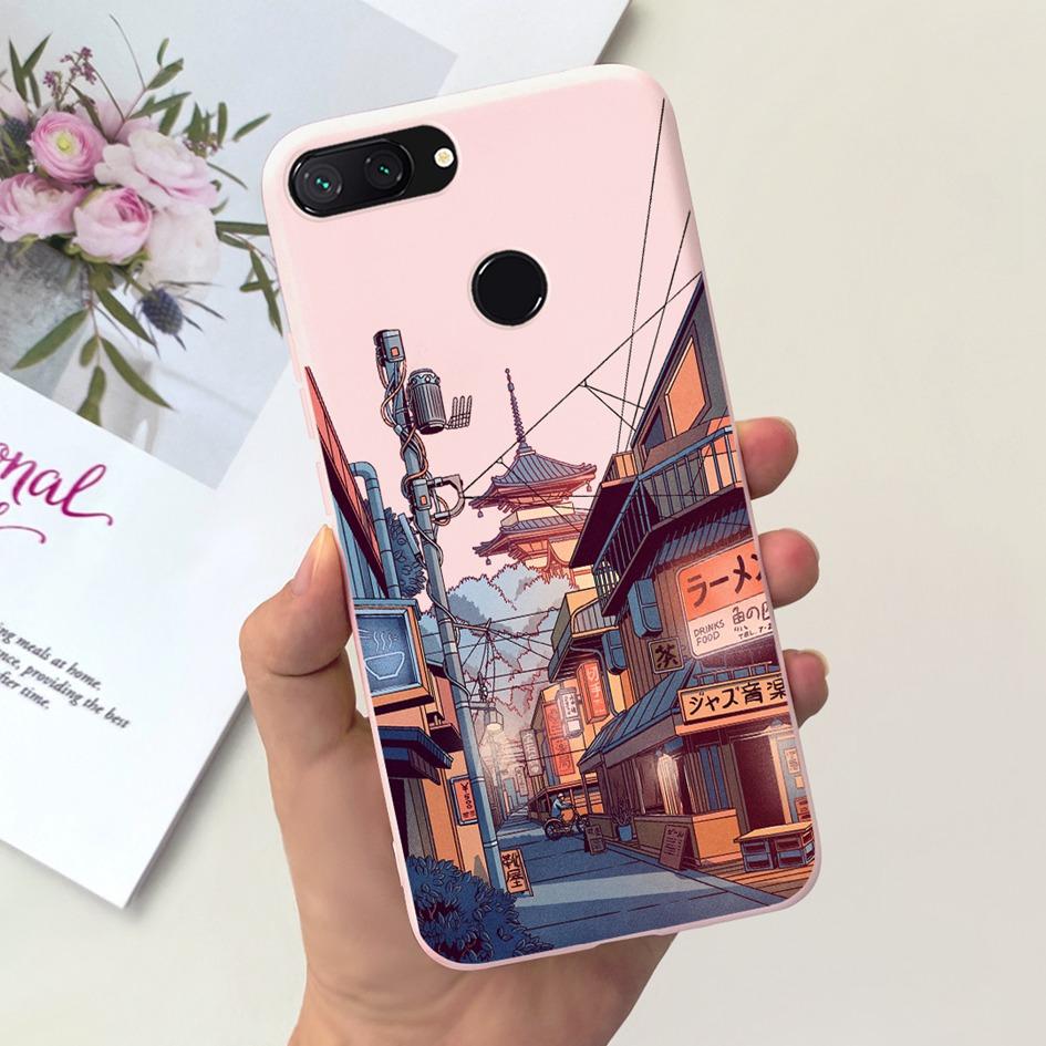 Für Xiaomi Mi 8 Lite Hülle 6,26" Mode Landschaft Mädchen Bumper Weiche Silikon Handyhülle Für Xiomi Mi 8 Lite Funda Mi8Lite Tasche