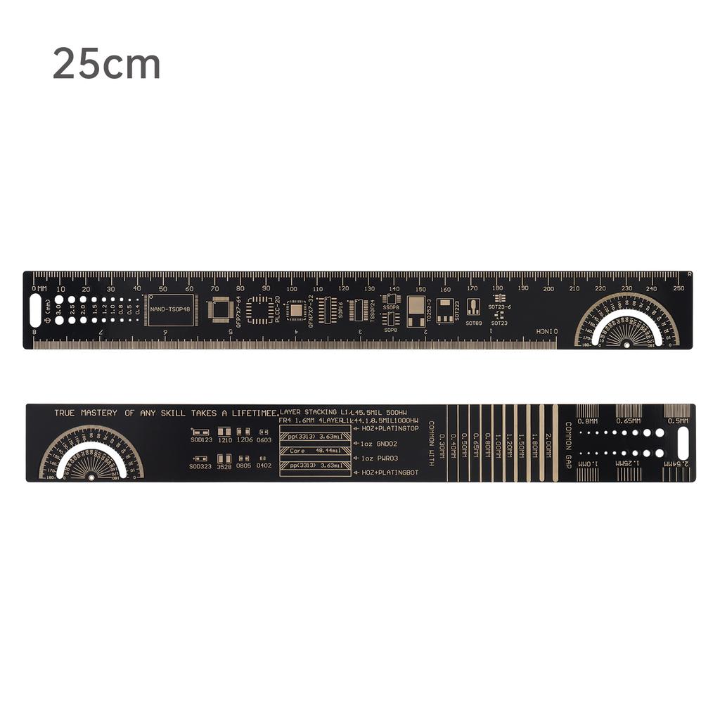 4pcs 15-30cm PCB Ruler Set Straight Edge Heavy Duty Electronic Technician Engineering Drafting Professional