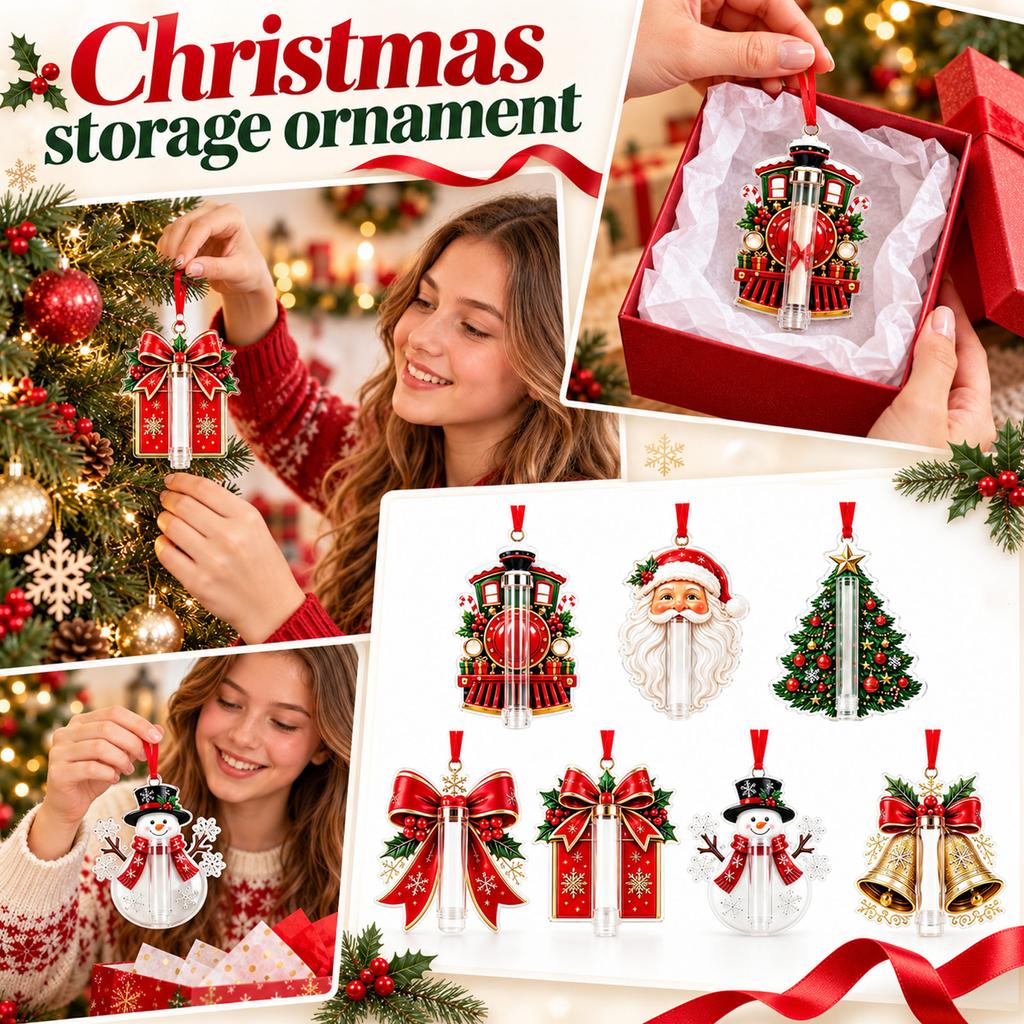 Christmas Hanging Storage Ornament Decoration for Holiday Home Decor, Festive Tree Accessory