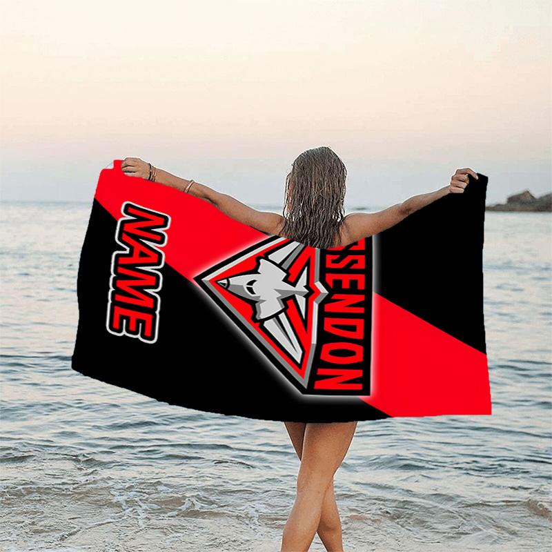 1pc Football20 Beach Towel with Custom Name, Beach/Swimming/Bath/Picnic/Camping Towel, Suitable for Seaside Beaches