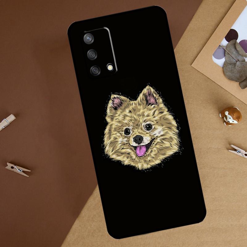 Cartoon Pomeranian Dog For Oppo A40 A60 A80 A74 A94 A54 A18 A38 A58 A78 A98 A16 A76 A96 A15 A57S A17 A77 Phone Case