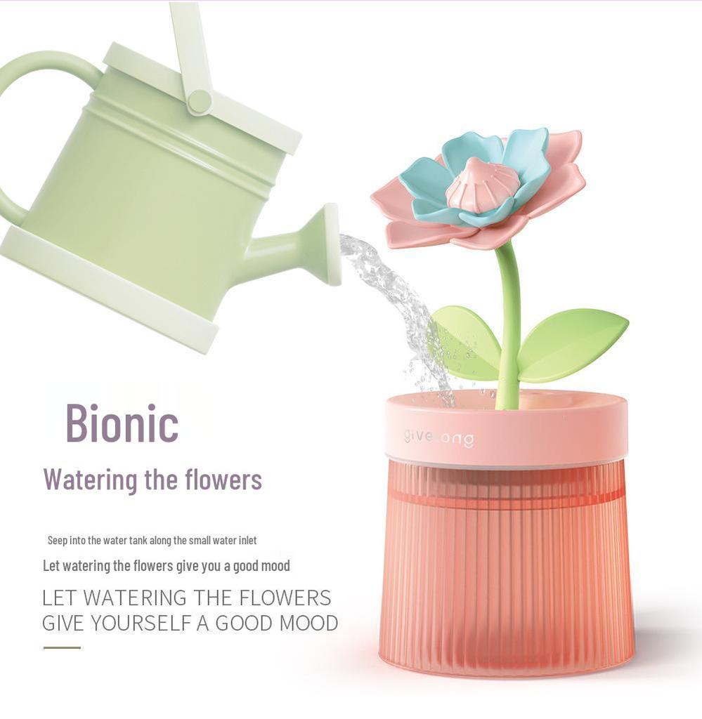 Portable USB Flower Air Humidifier: Low Noise, Small Spray for Home, Bedroom, Desktop, or Car