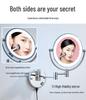 LED Bathroom Vanity Mirror with Folding Makeup Light - Wall-Mounted for Home & Hotel Use