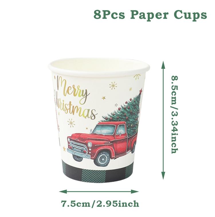 

Рождественская одноразовая посуда Узоры для рождественской елки Бумажные тарелки Чашки Салфетки Веселые рождественские принадлежности Рождественские украшения