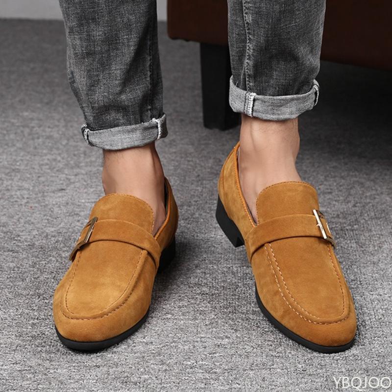 Spring New Men's Casual Frosted Trendy Leather Shoes Classic Fashionable Casual Versatile Fashionable Toe Cap Single Shoes