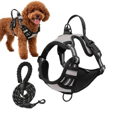 Harness For Dog Reflective Puppy Traction Supplies Puppy Walking Harness For Hiking Running Training Jogging Car Travel Daily