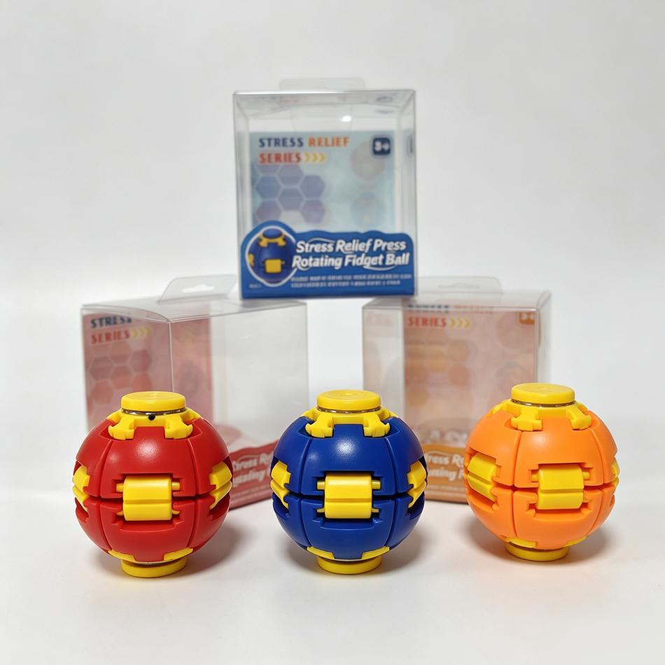 New Upgrade Press Spin Transform Fidget Ball 3D Printed Fingertip Gear Gyro Stress Relief Sensory Desktop Decor Novelty Ornament