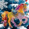 Horse Ornament Sparkly Rhinestone Horse Christmas Tree Ornament 2D Acrylic Pendant Holiday Keepsake Gifts for Women Girls Horse Lovers