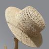 Hollow Bow Flat Top French Raffia Straw Hat Women's Summer New Top Hat French Seaside Sand Shows Small Face