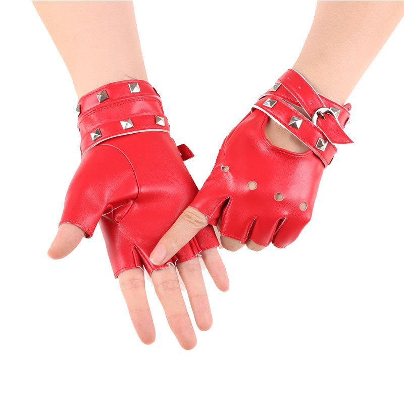

Mary Gloves - edgy long chain leather - nightclub performance pole dancing gloves One size fits all красный