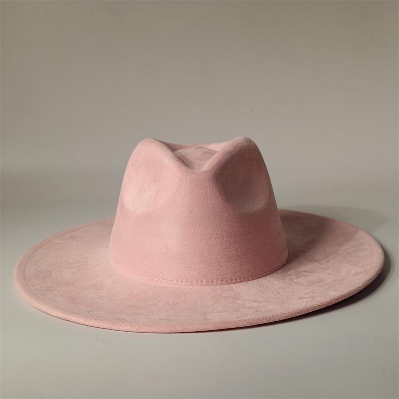 Cappelli Fedora Rancher in Camoscio Vegano Cappelli Vuoti per Burning Cuore Multicolore a Forma di Cappello 9.5cm Ala Unisex Cappello Jazz Cappello da Chiesa