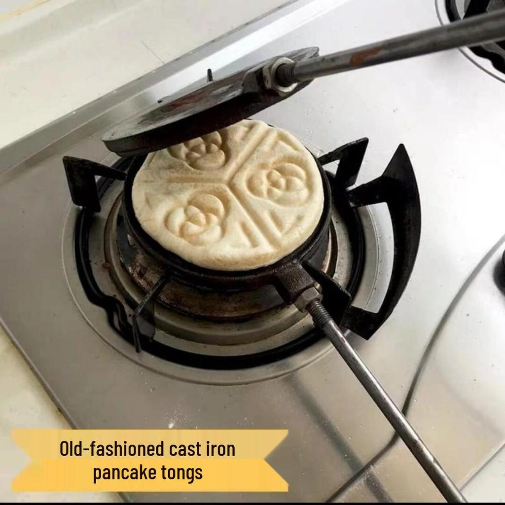 Presă Clasic din Fontă pentru Clătite – Formă Antiaderentă pentru Gătit pe Plită