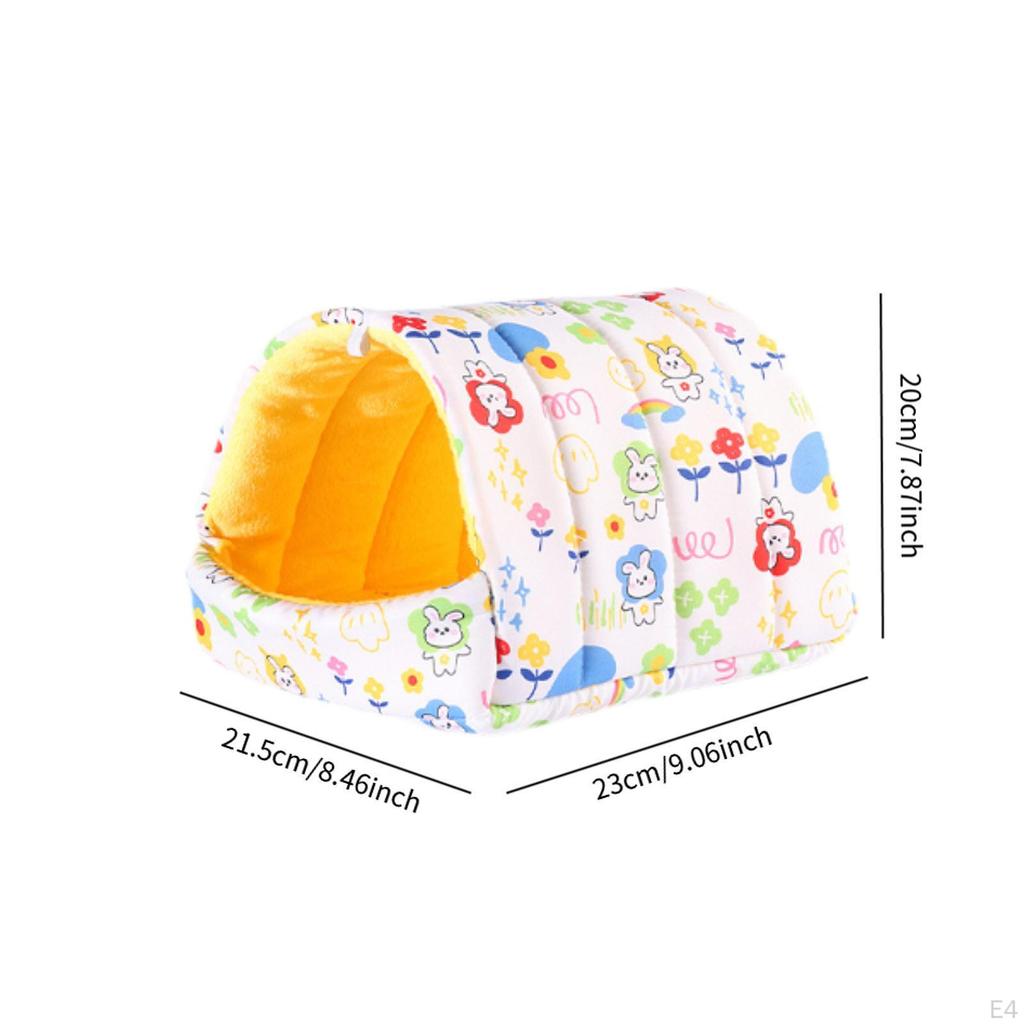 Hamster Bed House Shelter Portable Cute Washable Semi Enclosed Sleeping Hut Warm Nest for Gerbil