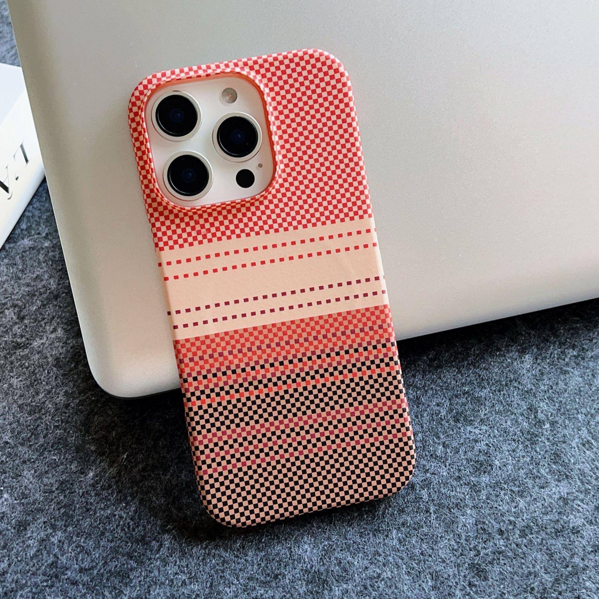 

Applicable To IPhone 17 Kevlar Mobile Phone Case Magnetic Suction Apple 16proMax Half Pack Carbon Fiber 15 Protective Case 14 iPhone12proMax