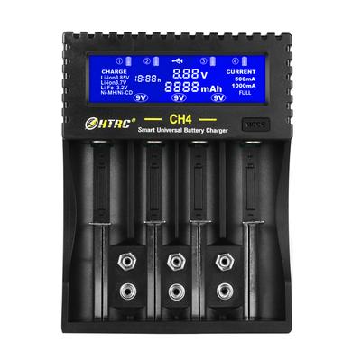 AA AAA 18650 Nabíječka baterií LCD displej 4 sloty Chytrá nabíječka pro Li-ion Li-Fe Ni-MH Ni-CD 26650 6F22 16340 9V baterie