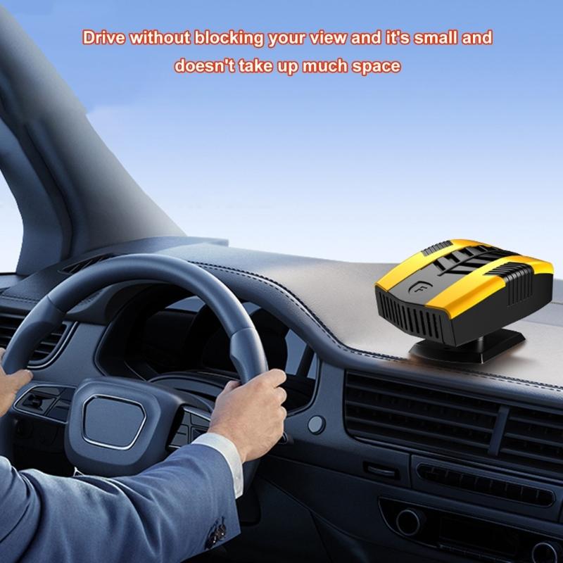 Windshield Defogger Angle Adjustable Heating Fan Car Heater Self Adhesive Demister Defroster Rotating Heating Dryer