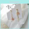 Romantic Flower Pendant Drop Earrings Alloy And Pearl For Girls
