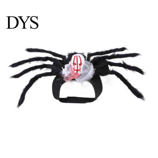 Funny Cat Spider Apparel for Party Pet Costume, Halloween Outfit with Skull Face, Black Animal Costumes Holiday Cats Dogs Cosplay Photo Props