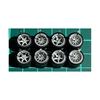 1/64 Scale Custom Wheels (set of 4) In Silver with 6-spoke, CE28-style, 5-spoke, and Mesh (AH0013), Approximately 10.8mm, for Miniature Cars, Etc.