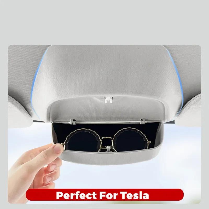 Car Glasses Box for Tesla Model Y 3 3+ Original Design Sunglasses Sun Visor Clip Card Storage Modification Accessories 2025-2025