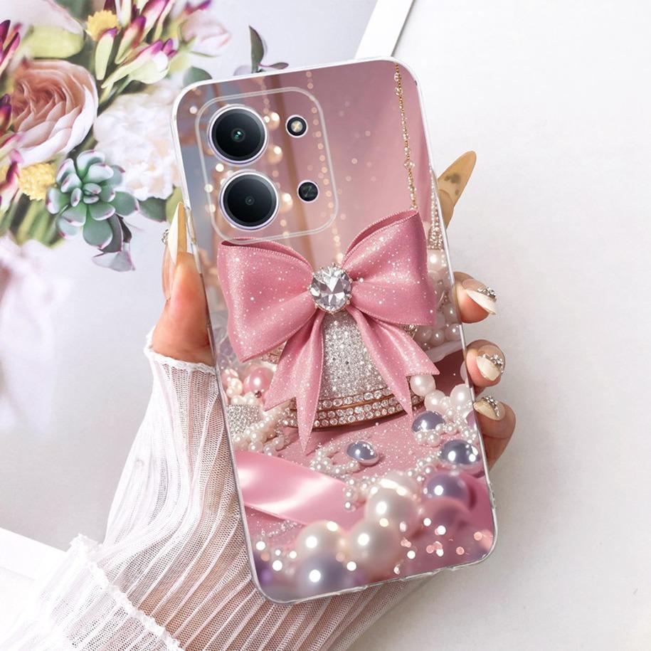 For Xiaomi Redmi 15C 5G 2025 Case Fashion Flower Bow Soft Silicone Clear Back Cover For Xiaomi Poco C85 5G Redmi15C 173MM Bumper