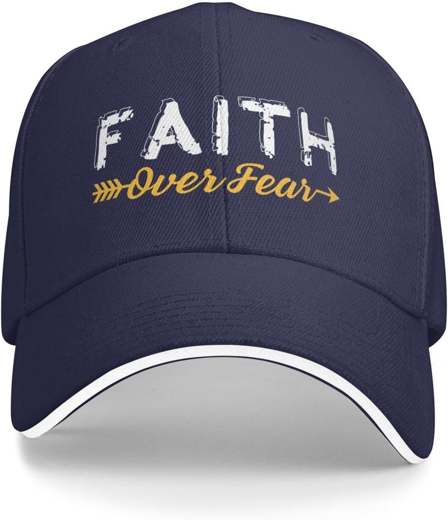 Faith Over Fear Christian Graphic Polyester Trucker Cap Adjustable Unisex Adult Baseball Hat