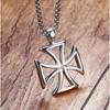 Men's Maltese Cross Pendant Necklace Vintage Hollow Male Necklace